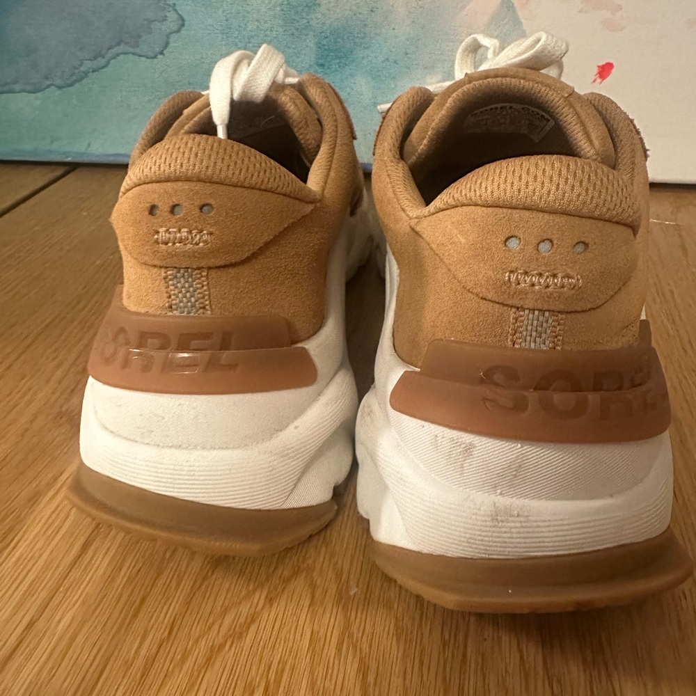 Sorel Tan and White Women's Athletic Sneakers - Picture 4 of 9